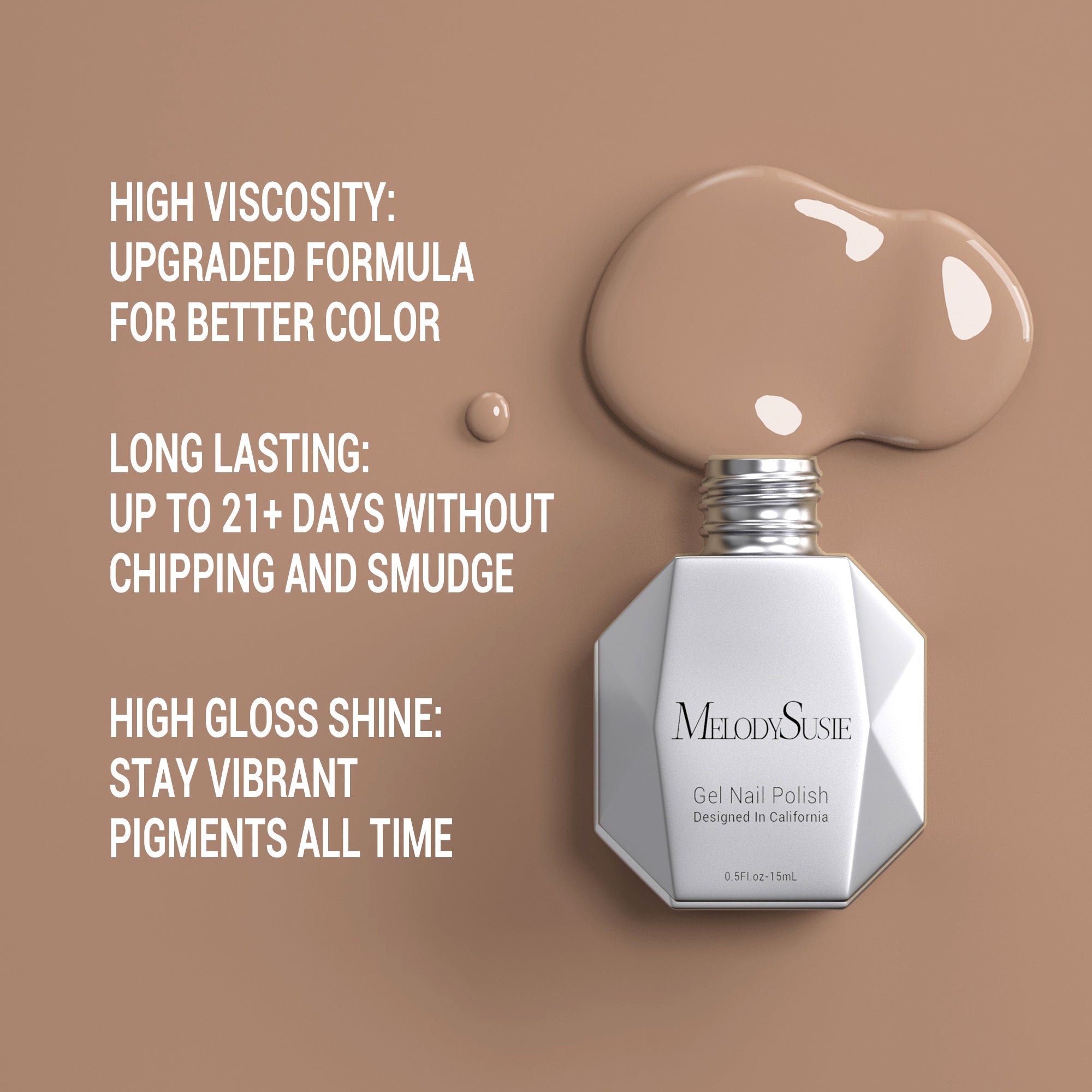 377 Caramel Brown - TPO-Free Thick Gel Nail Polish (15ml) - 图片3