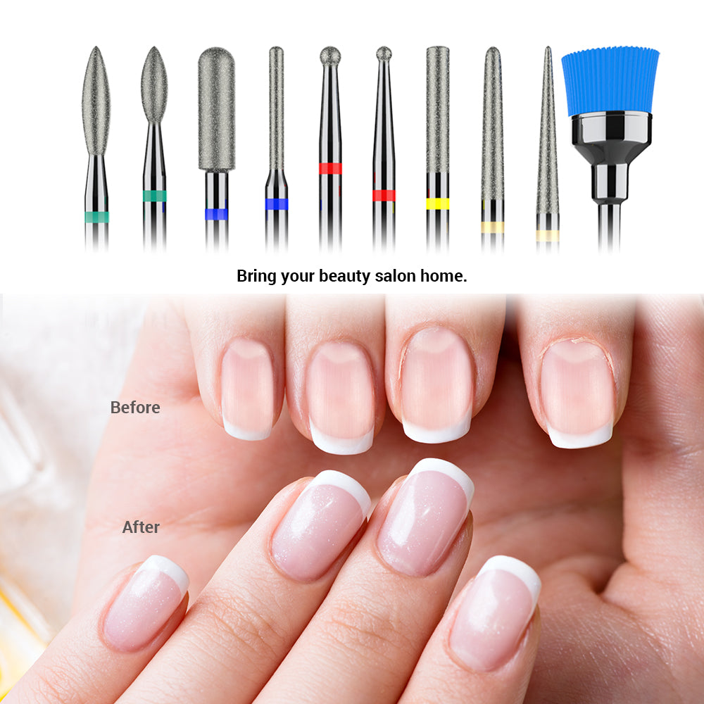 Diamond Cuticle Nail Drill Bits Set 10Pcs - 图片6