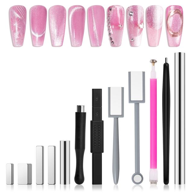 Cat Eye Gel Nail Polish Magnets Set 12 Pcs