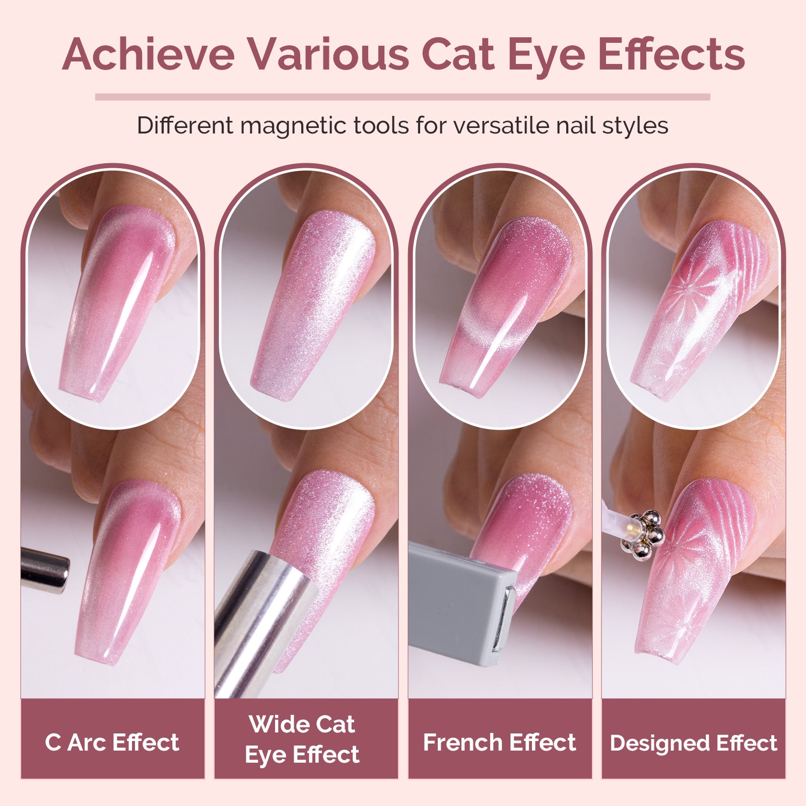 Cat Eye Gel Nail Polish Magnets Set 12 Pcs