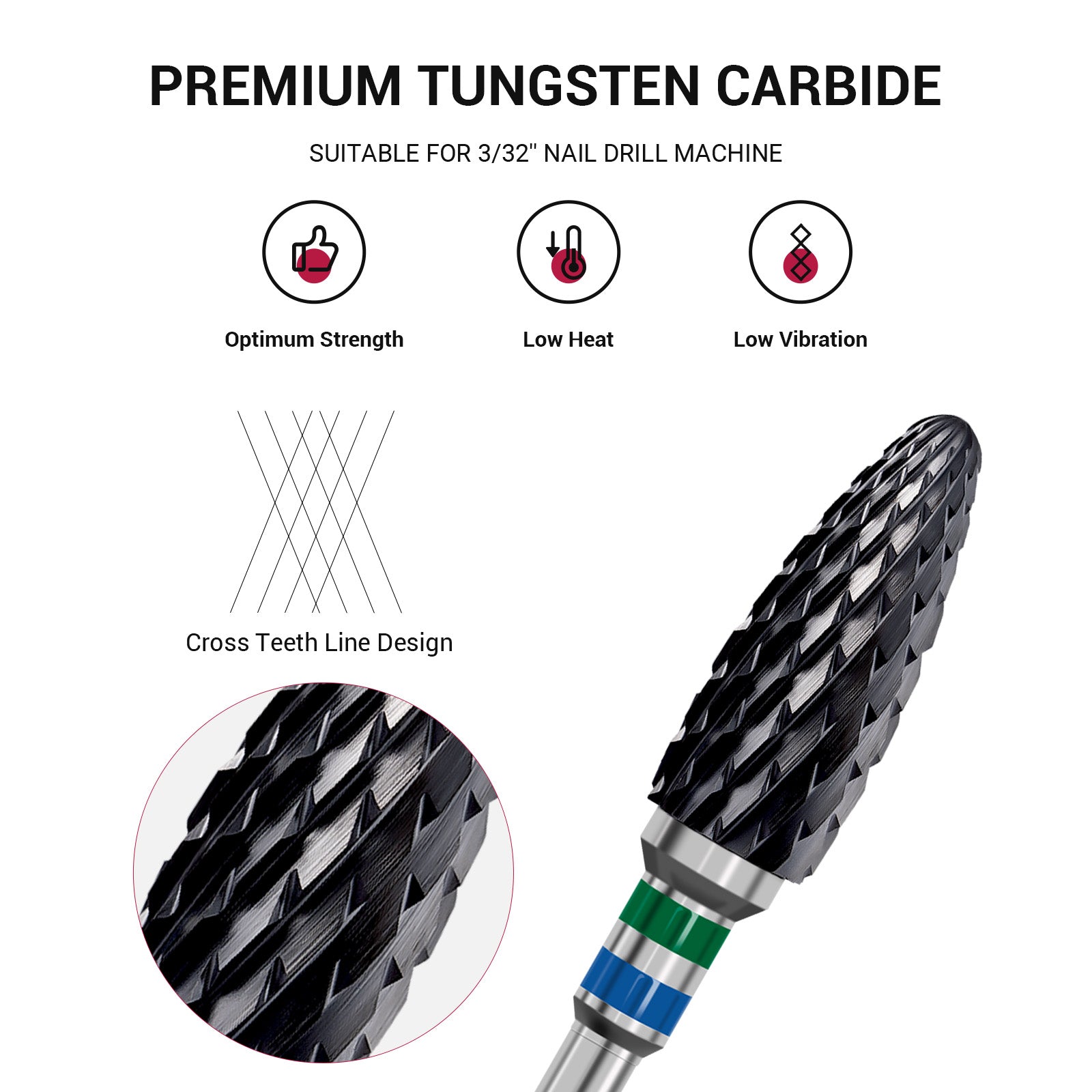 Ceramic Nail Drill Bit Black - 图片3