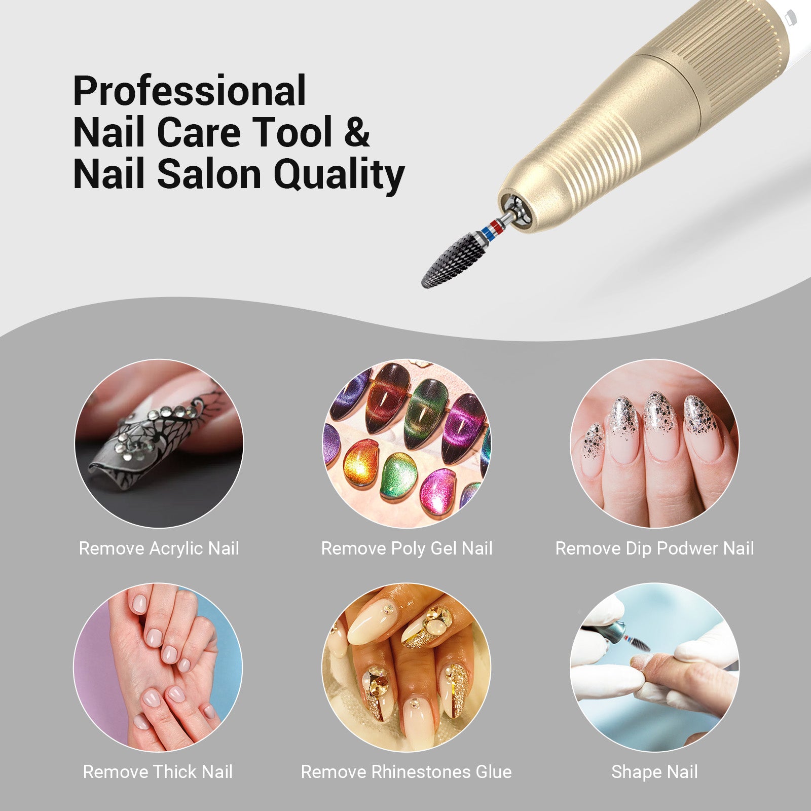 Ceramic Nail Drill Bit Black - 图片7