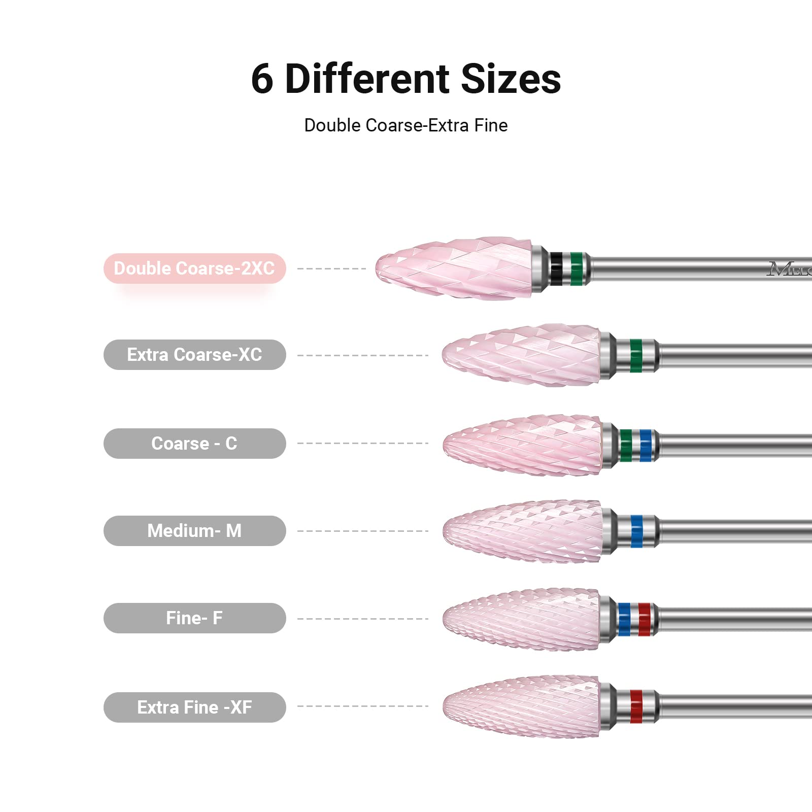 Ceramic Nail Drill Bits Pink - 图片3