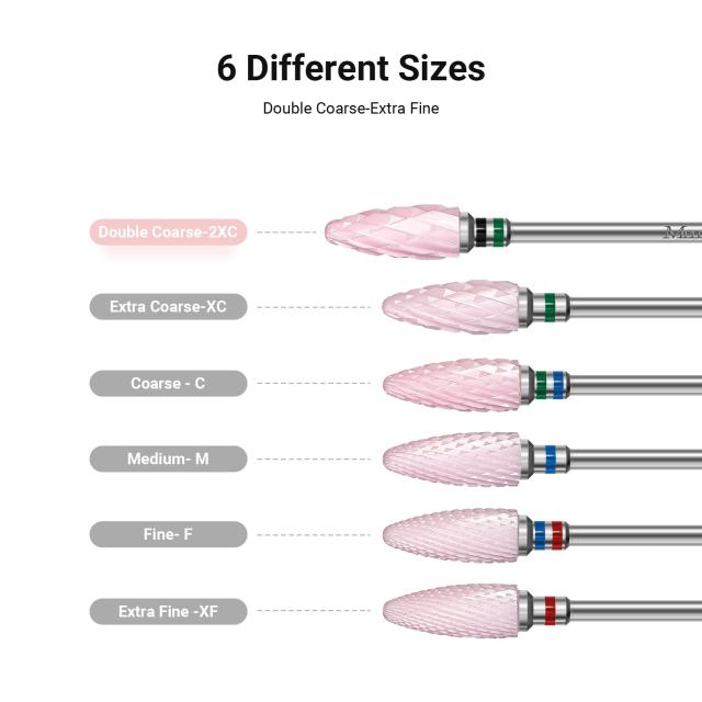 Ceramic Nail Drill Bits Pink