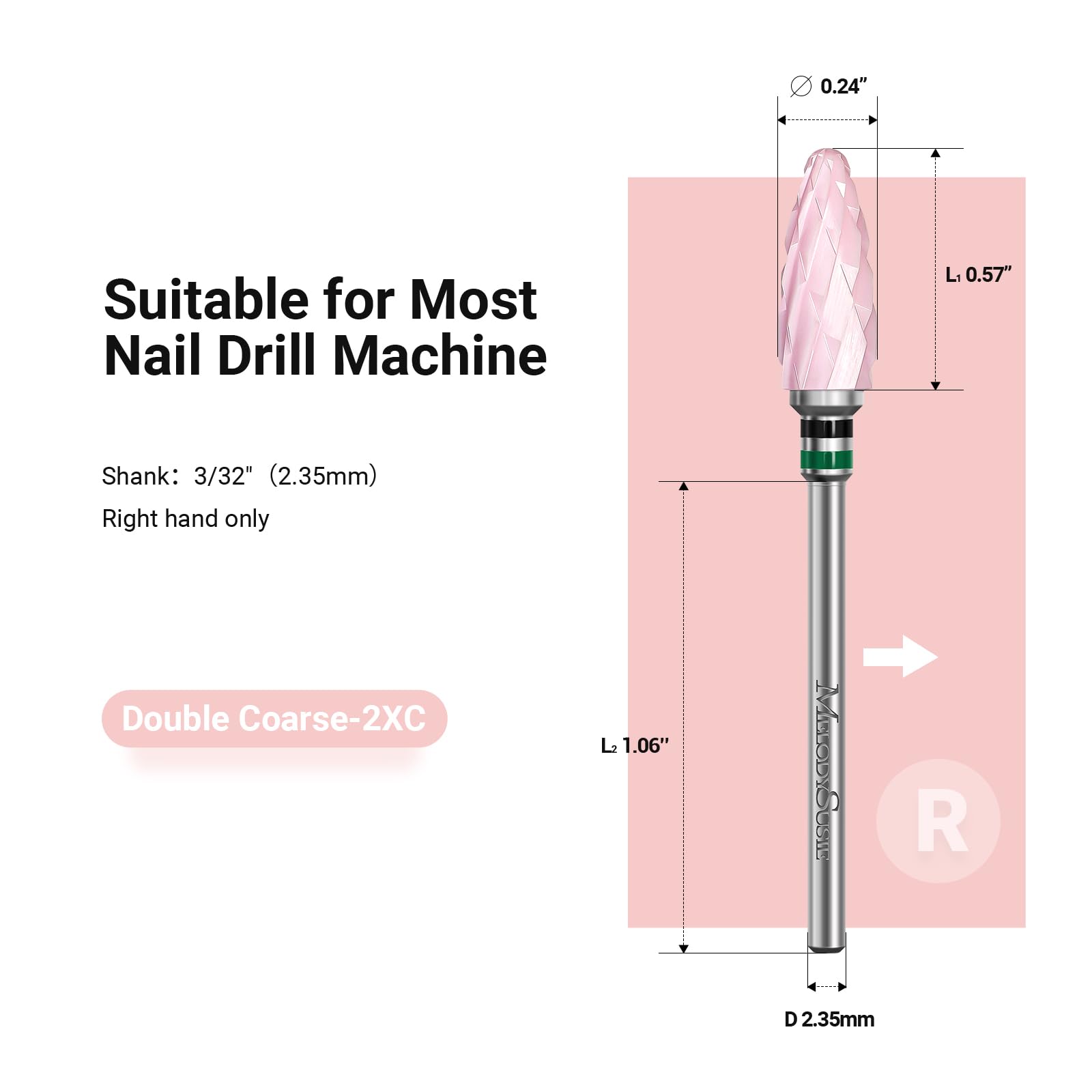 Ceramic Nail Drill Bits Pink - 图片5