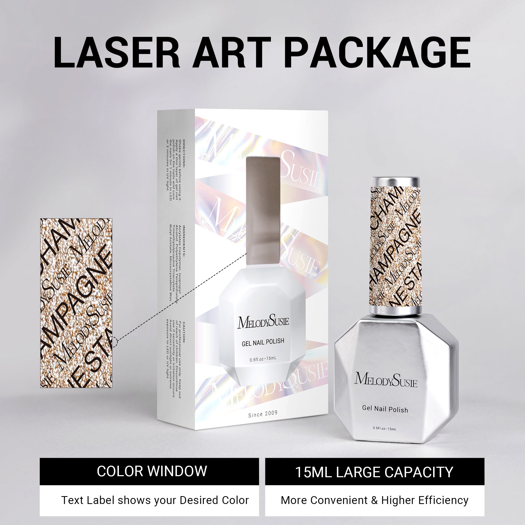 Z159 Champagne Star - TPO-Free Thick Gel Nail Polish(15ml) - 图片5