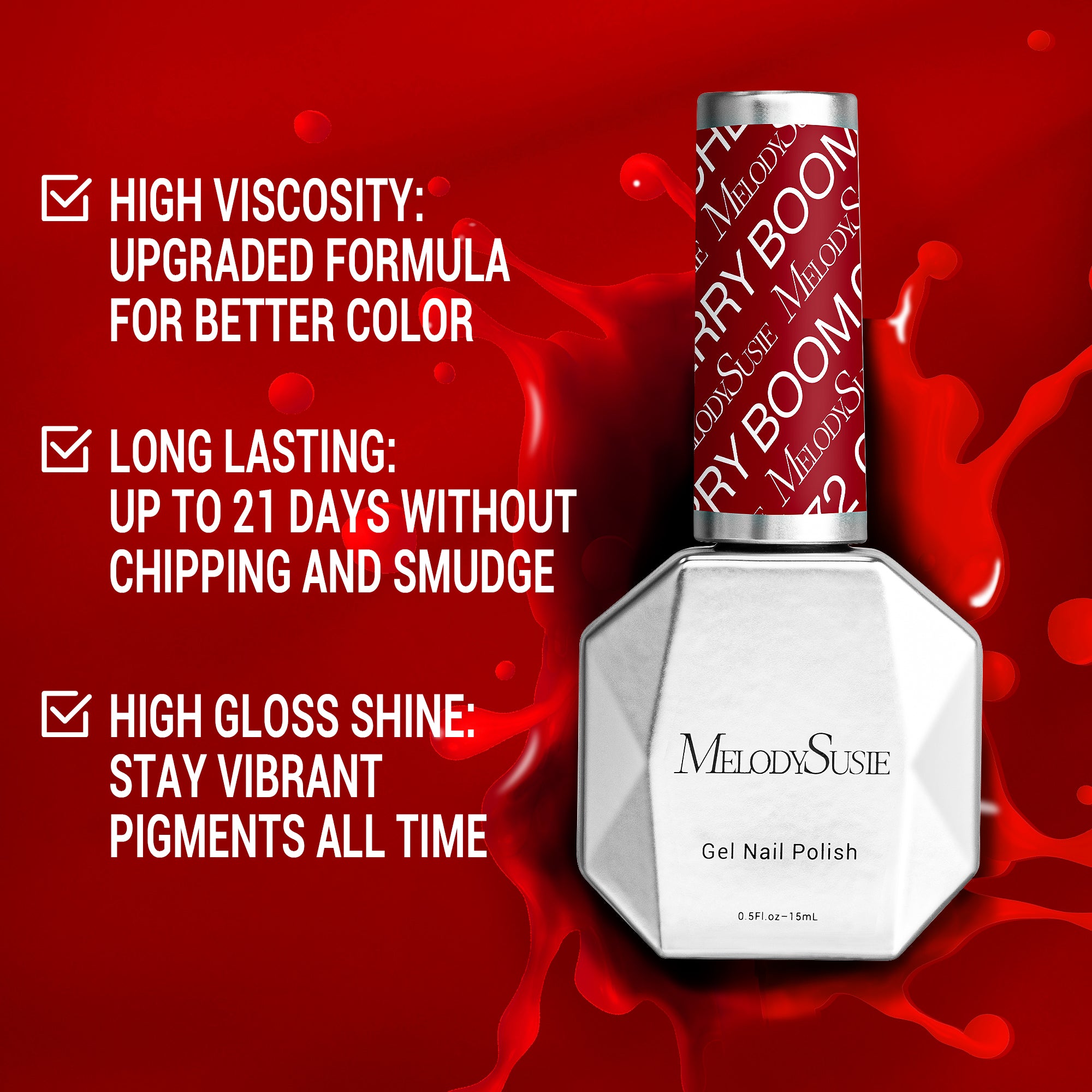 072 Cherry Boom - TPO-Free Thick Gel Nail Polish(15ml) - 图片3