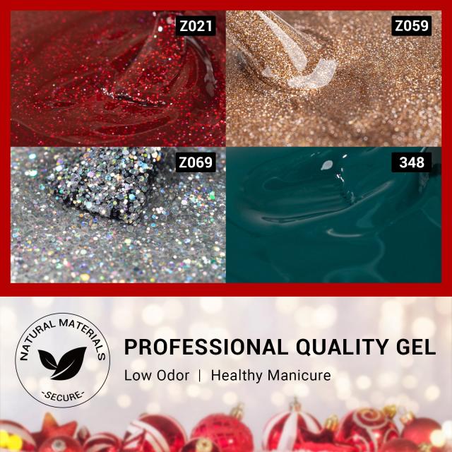 Christmas 15ml TPO-Free Thick Gel Nail Polish - 4Pcs