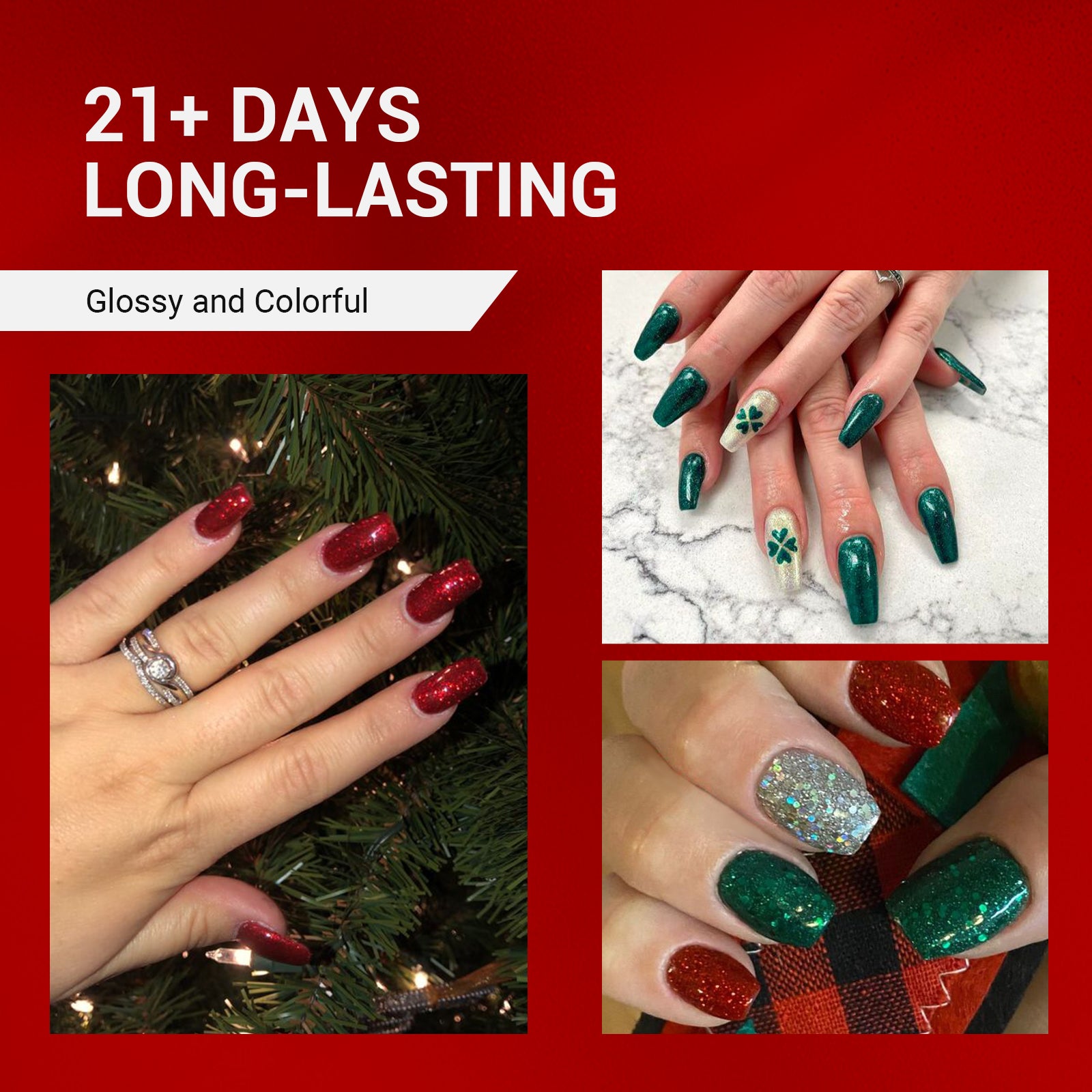 Christmas 15ml TPO-Free Thick Gel Nail Polish - 4Pcs - 图片4