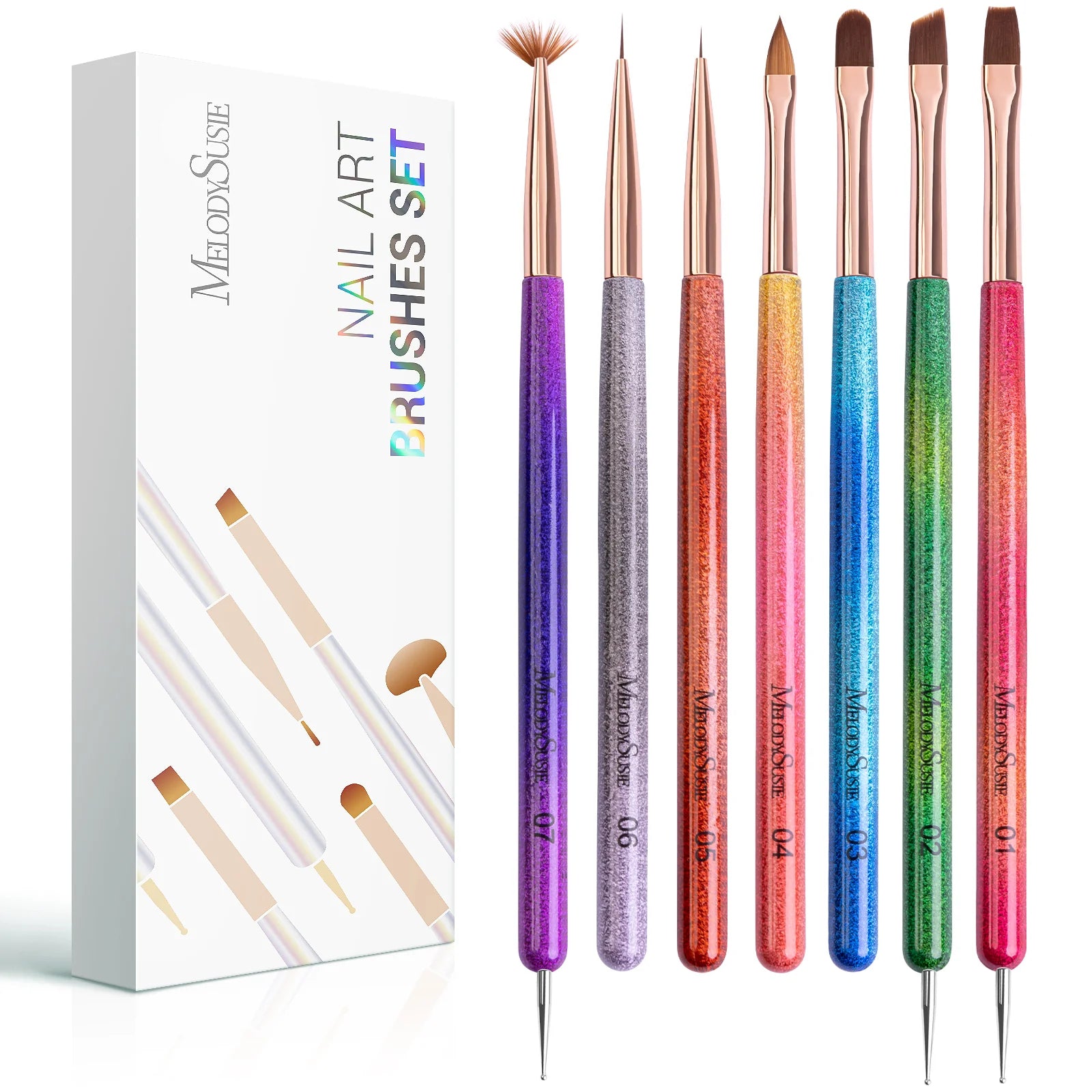 Color Nail Art Brushes Set (6Pcs) - 图片8