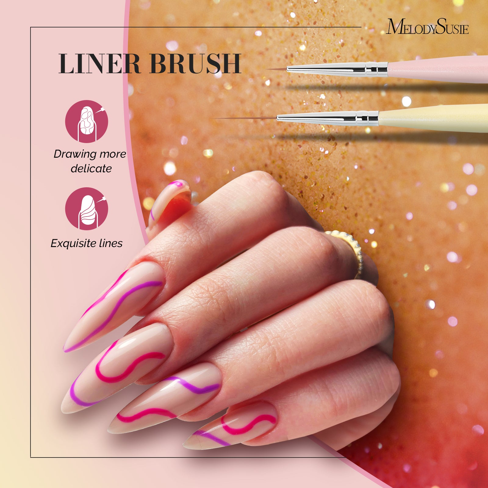 Color Nail Art Brushes Set (6Pcs) - 图片4