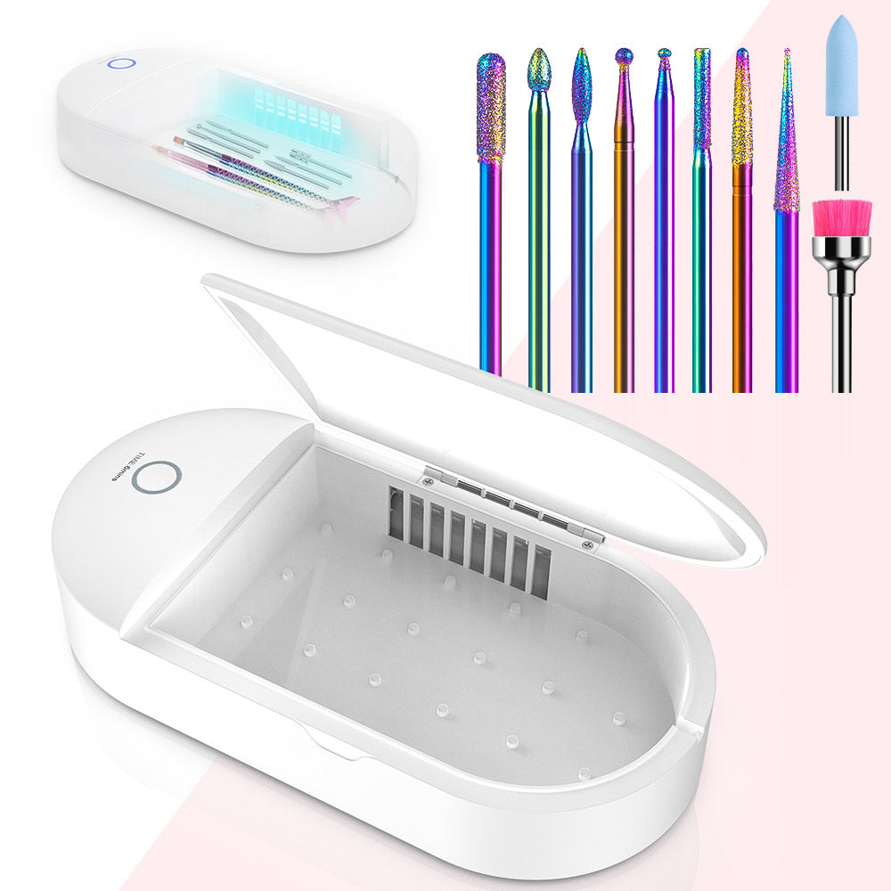 Colorful Diamond Cuticle Nail Drill Bits Set 10Pcs - 图片5