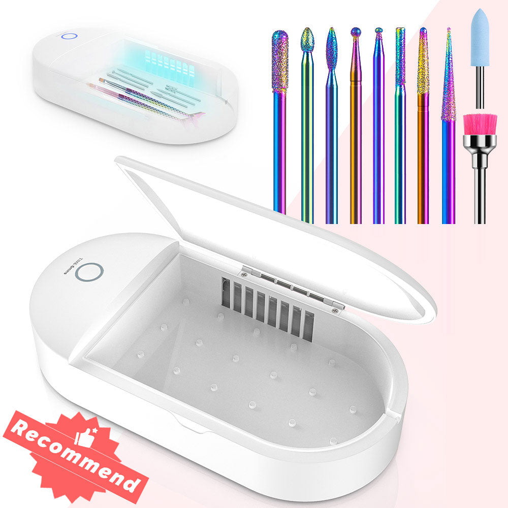 Colorful Diamond Cuticle Nail Drill Bits Set 10Pcs - 图片8