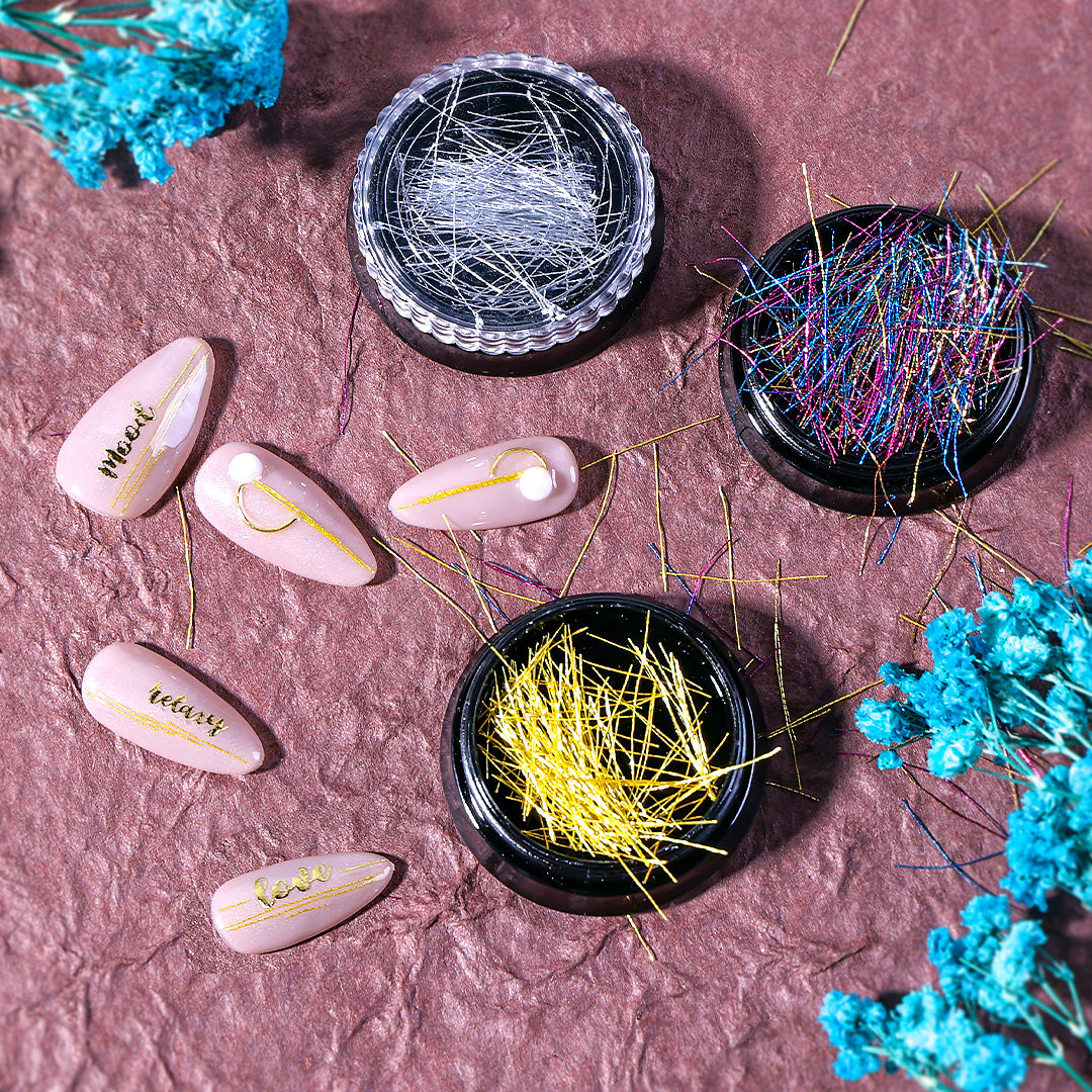 Colorful Silk Thread 3D Nail Decoration - 图片2