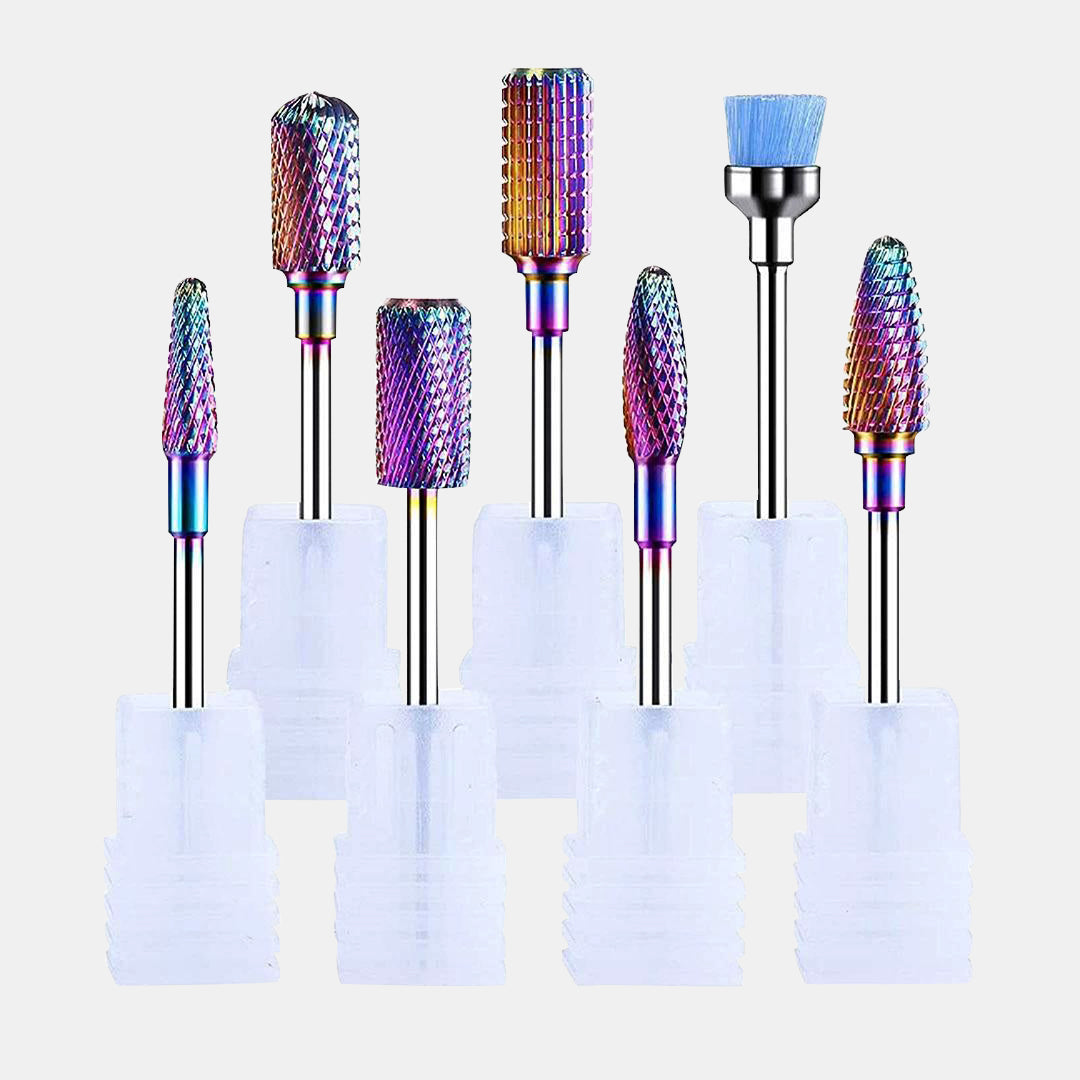 Colorful Tungsten Carbide Nail Drill Bits Set (7pcs)