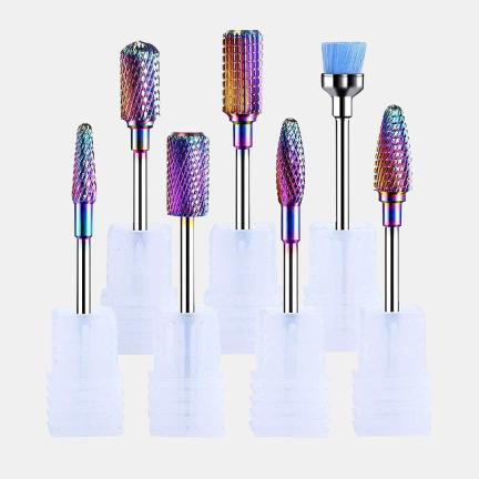 Colorful Tungsten Carbide Nail Drill Bits Set (7pcs)