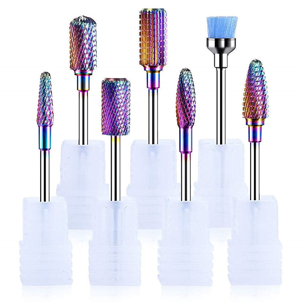 Colorful Tungsten Carbide Nail Drill Bits Set (7pcs) - 图片5