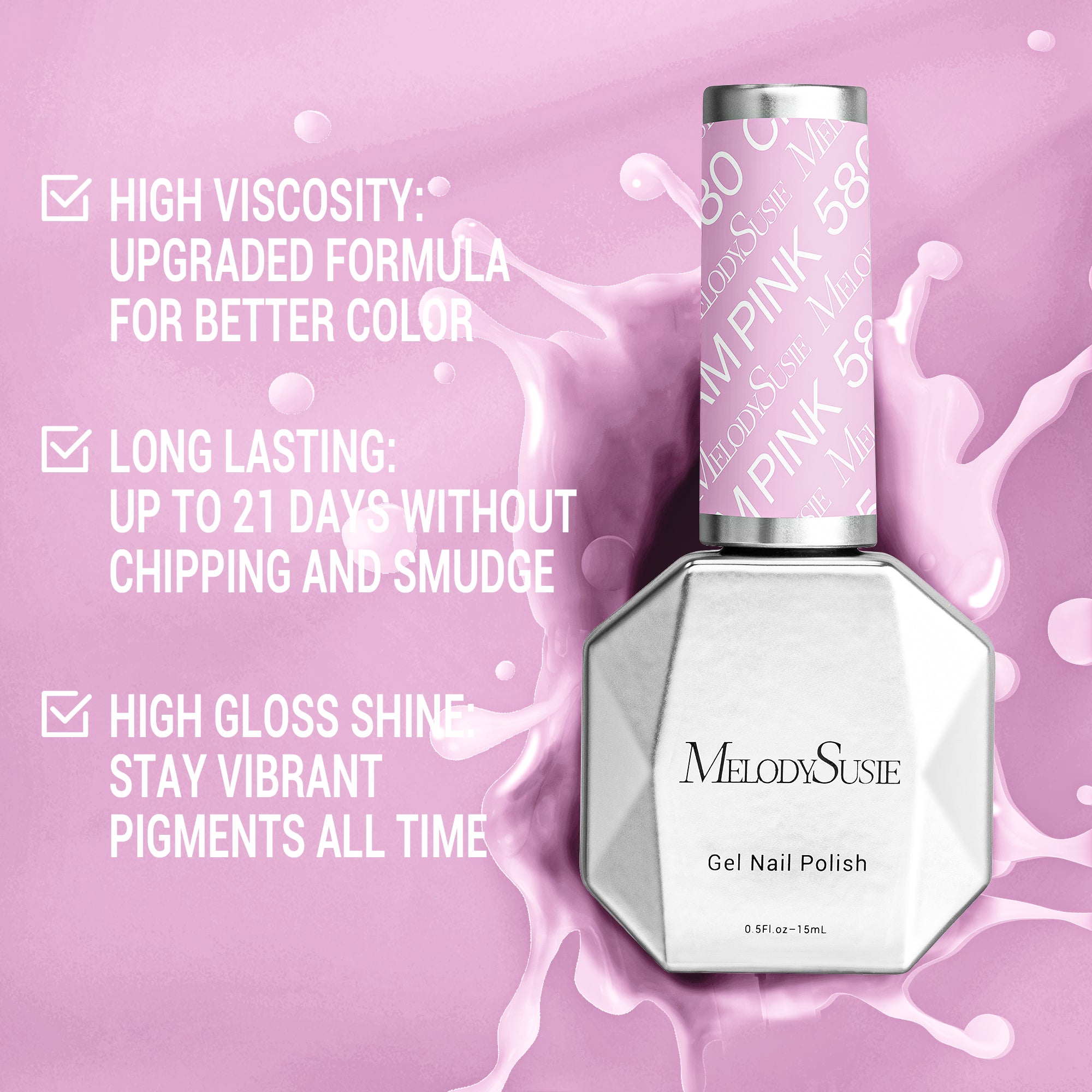 580 Cream Pink - TPO-Free Thick Gel Nail Polish(15ml) - 图片3