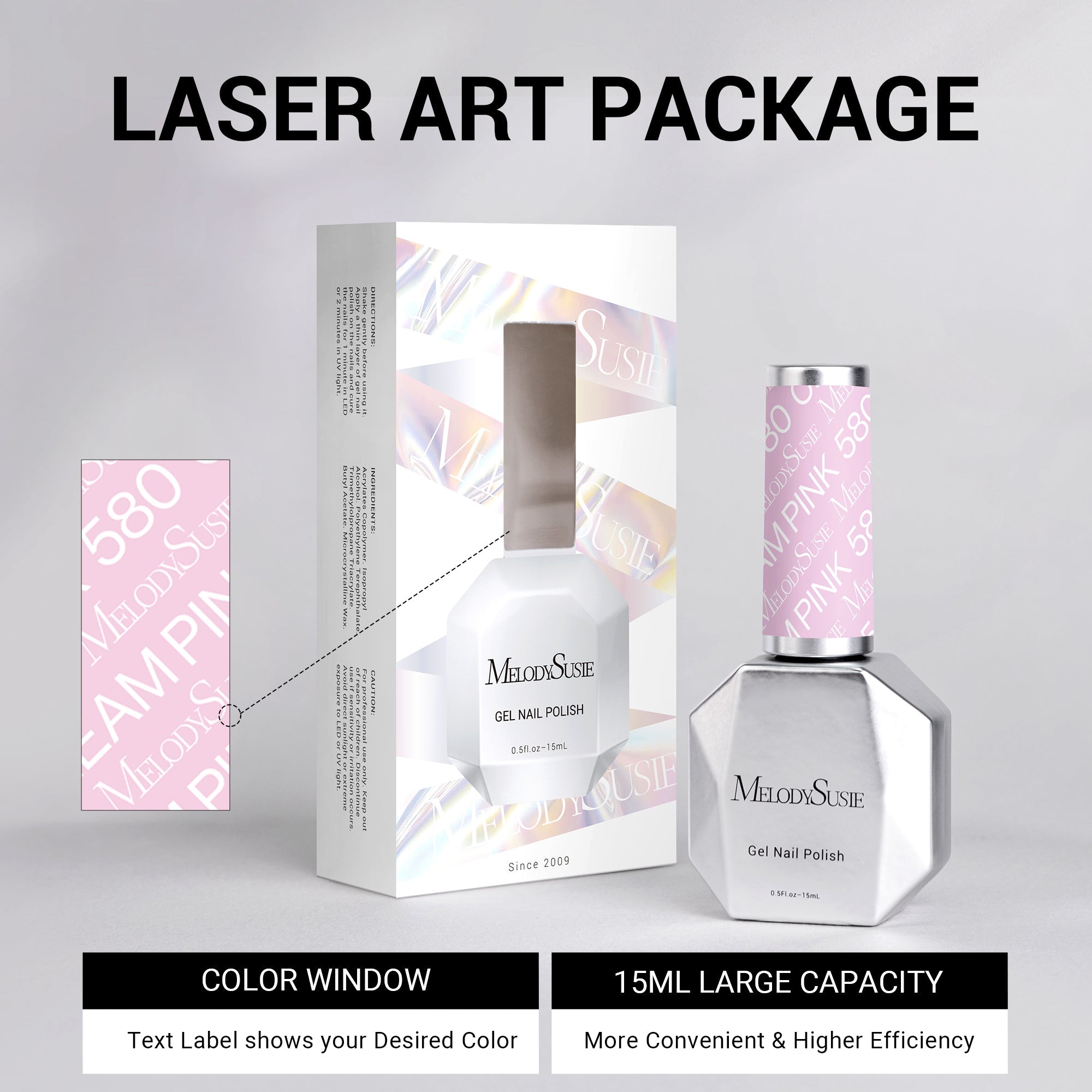 580 Cream Pink - TPO-Free Thick Nail Gel Polish(15ml) - 图片6