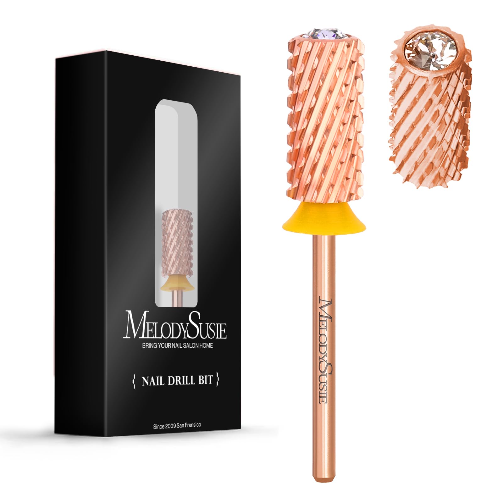 Crystal Top Large Barrel Carbide Nail Drill Bit (Rose-Gold) - 图片12