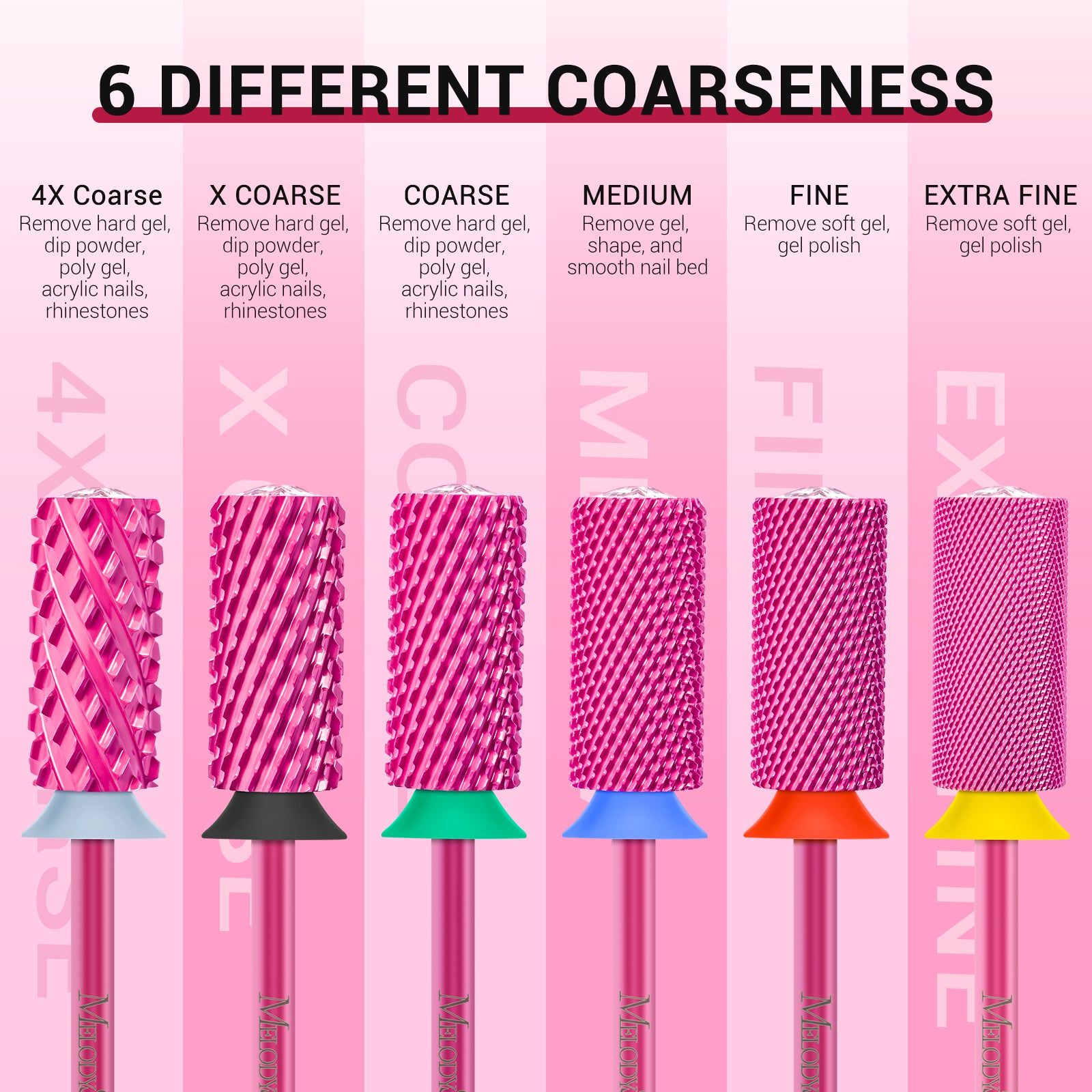 Crystal Top Pink Heart Shape Tungsten Carbide Nail Drill Bit - 图片4