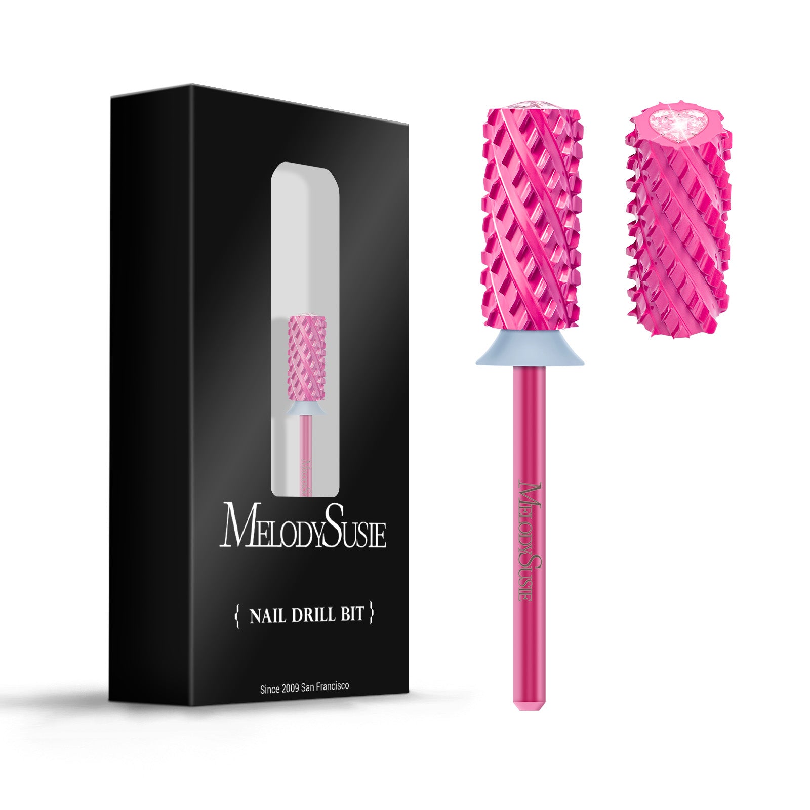 Crystal Top Pink Heart Shape Tungsten Carbide Nail Drill Bit - 图片14