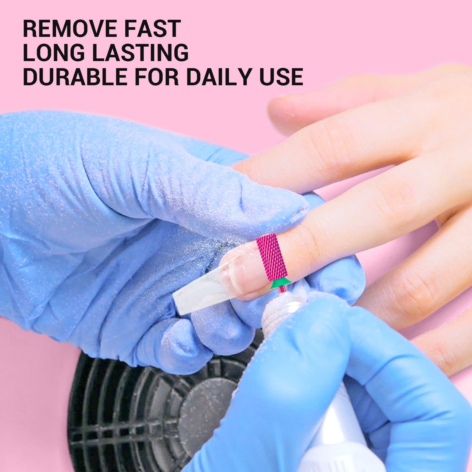 Crystal Top Pink Heart Shape Tungsten Carbide Nail Drill Bit - 图片11