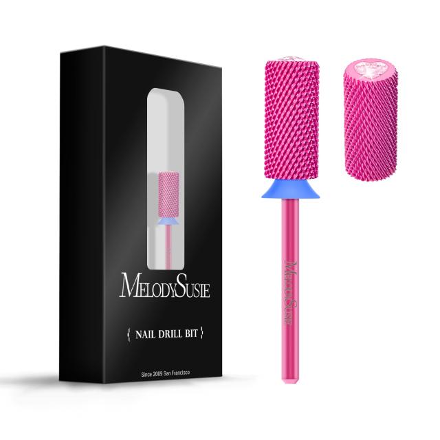 Crystal Top Pink Heart Shape Tungsten Carbide Nail Drill Bit