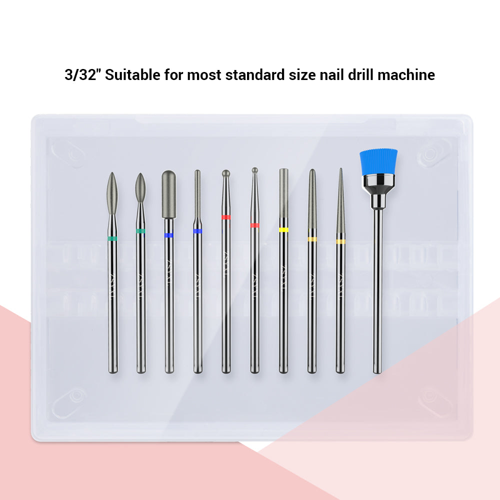 Diamond Cuticle Nail Drill Bits Set 10Pcs - 图片4