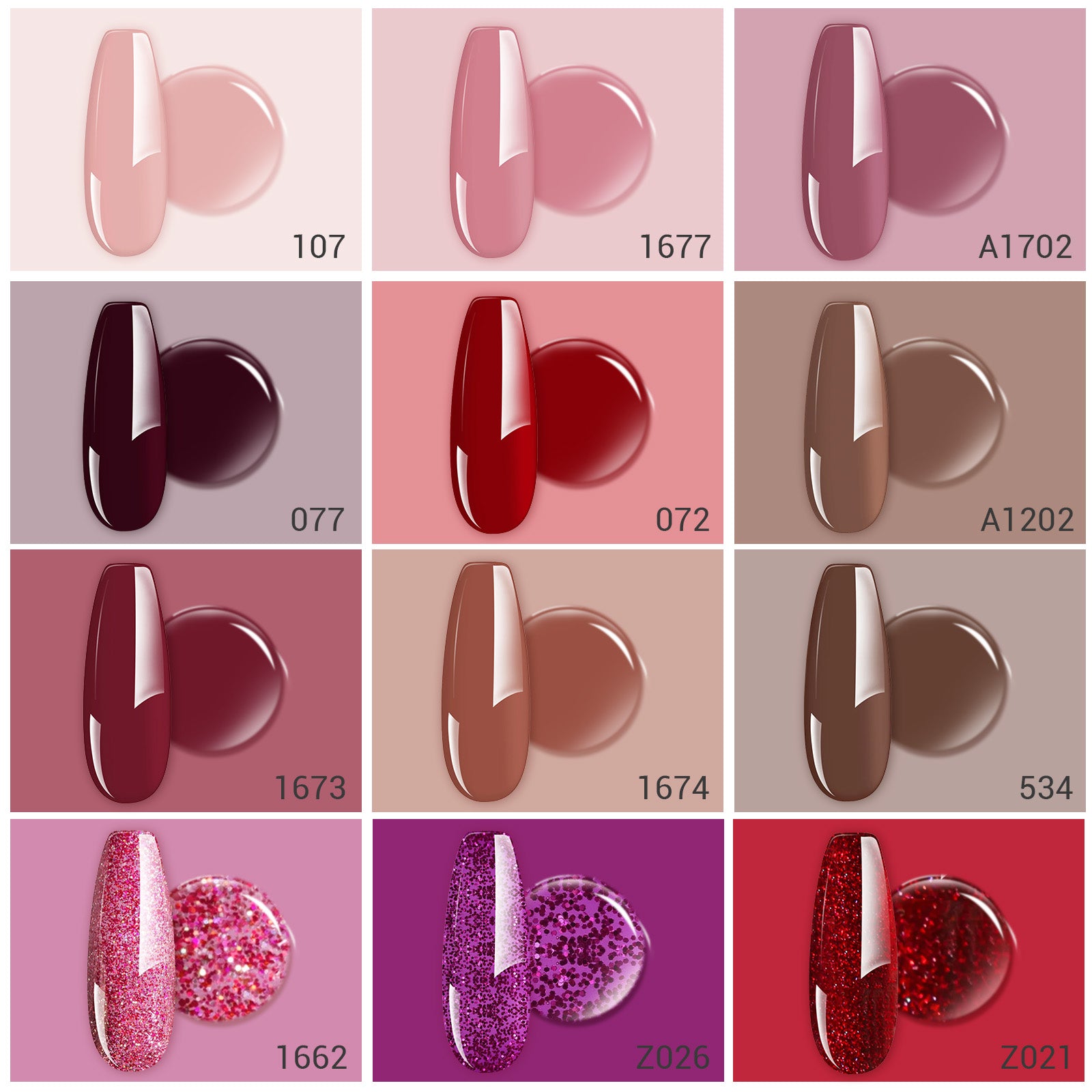 Fall & Winter 15ml Gel Nail Polish Set - 图片13