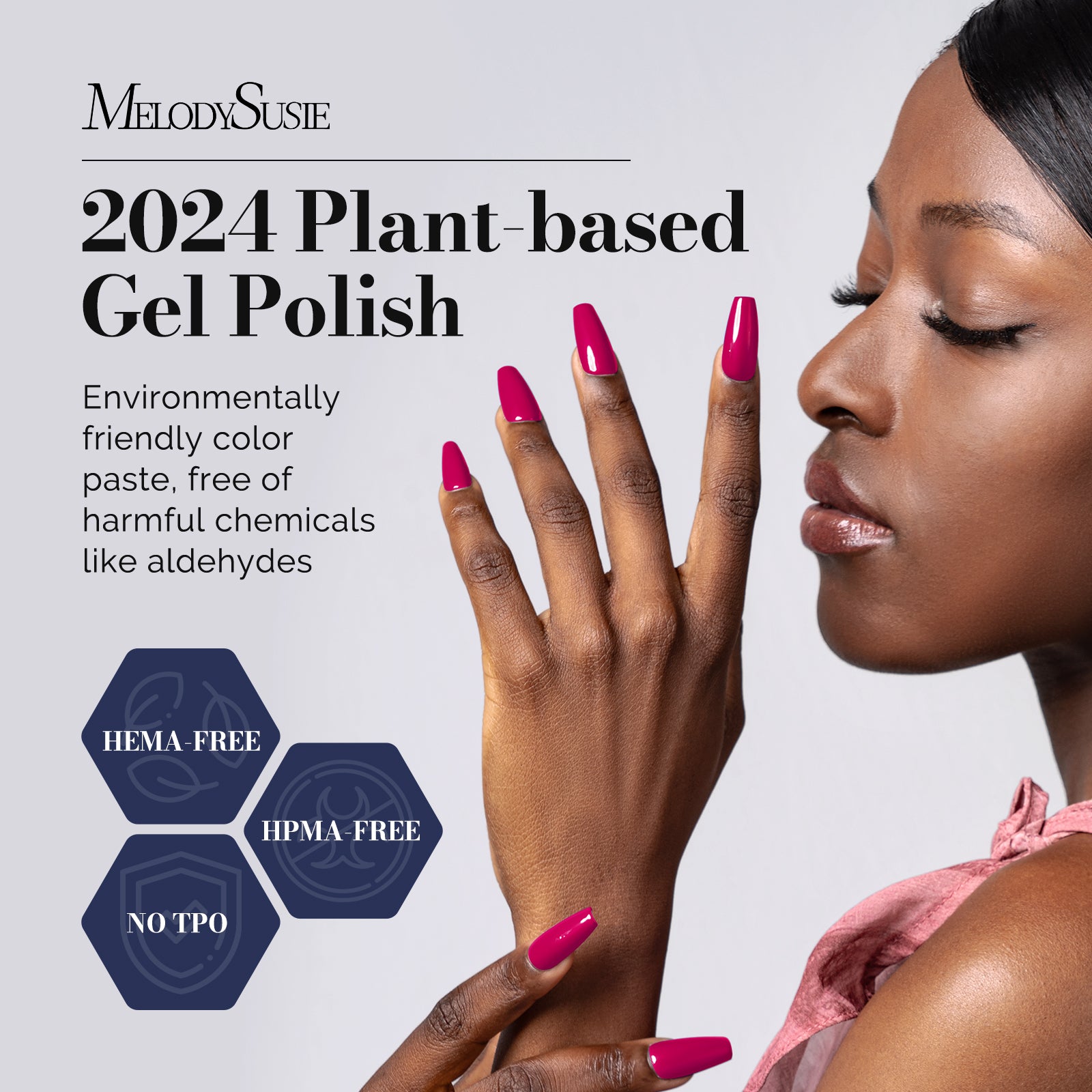 Fleurwee HEMA-Free & HPMA-Free & TPO-Free Gel Nail Polish Plant-based 0.5 fl oz/15ml - P37 Azalea Purple - 图片2