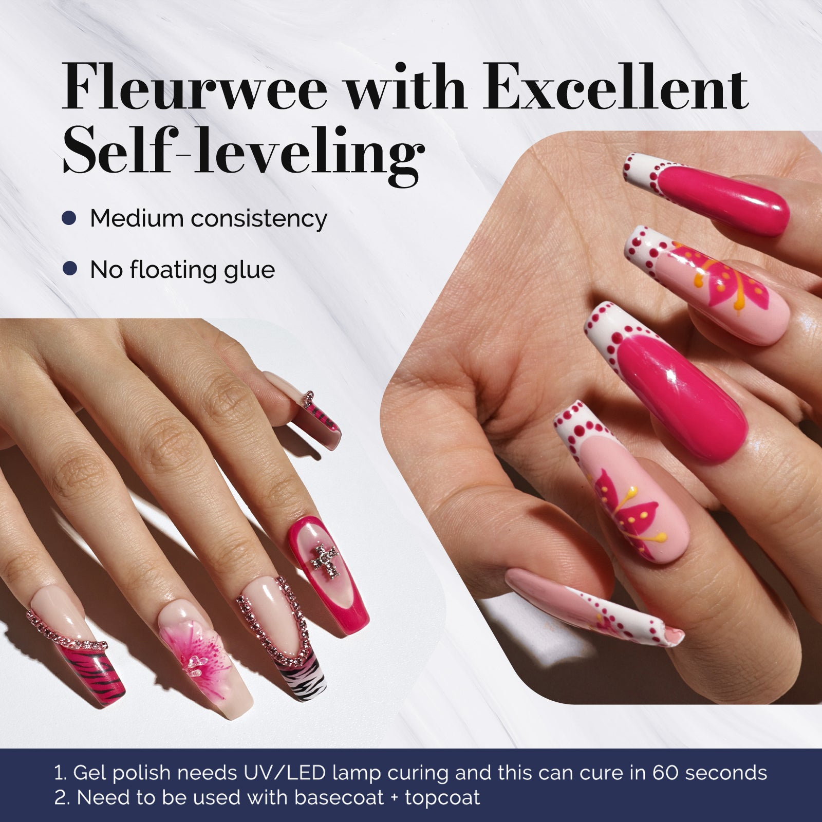 Fleurwee HEMA-Free & HPMA-Free & TPO-Free Gel Nail Polish Plant-based 0.5 fl oz/15ml - P37 Azalea Purple - 图片3