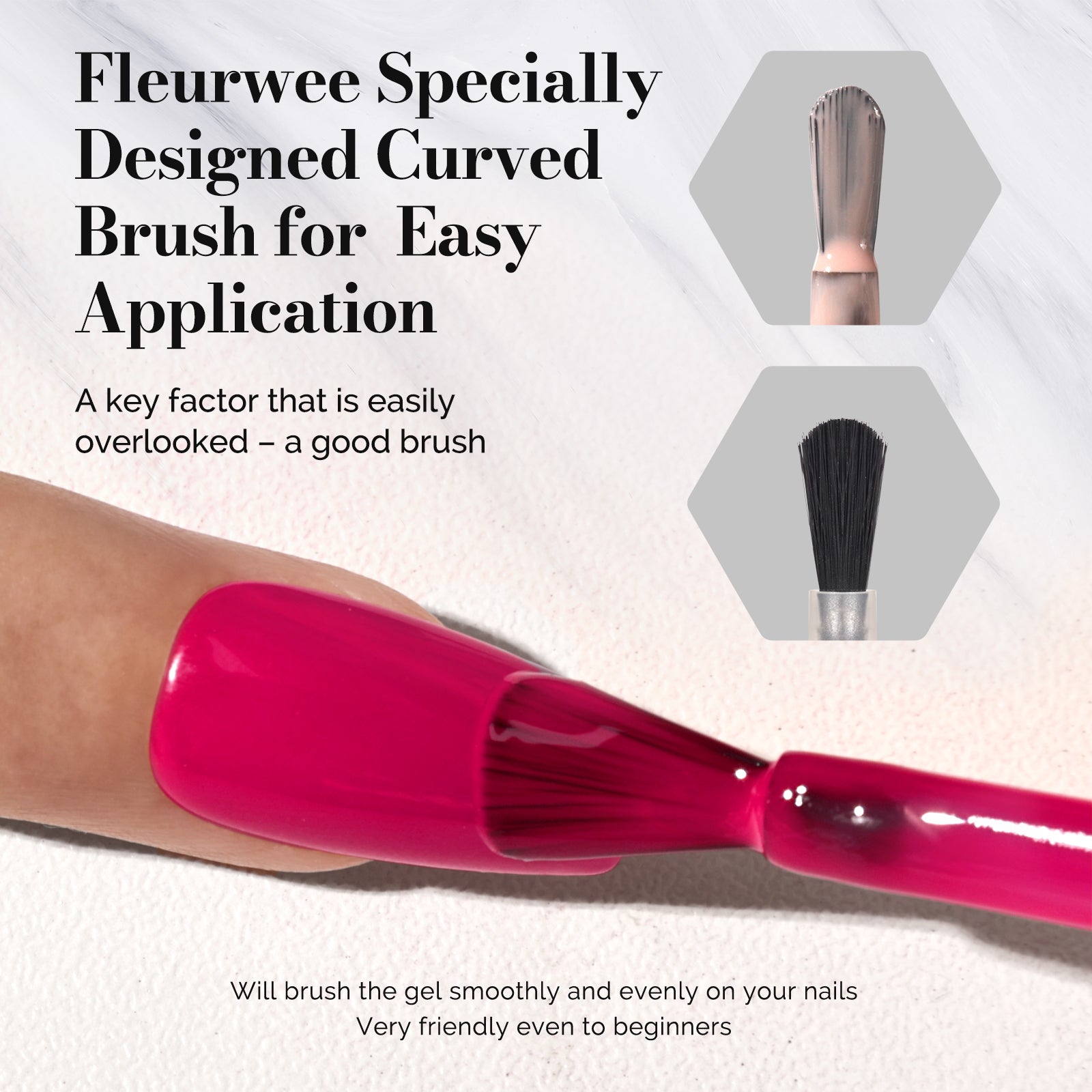 Fleurwee HEMA-Free & HPMA-Free & TPO-Free Gel Nail Polish Plant-based 0.5 fl oz/15ml - P37 Azalea Purple - 图片5