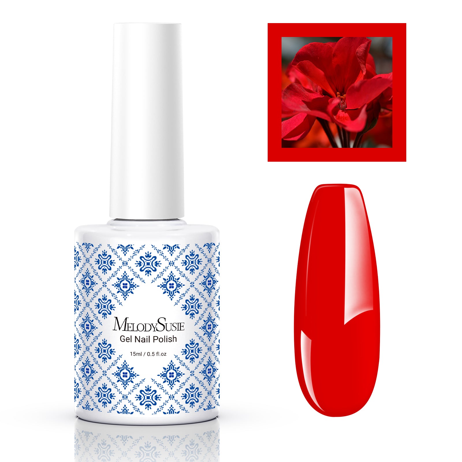 Fleurwee HEMA-Free & HPMA-Free & TPO-Free Gel Nail Polish Plant-based 0.5 fl oz/15ml - P39 Geranium Red