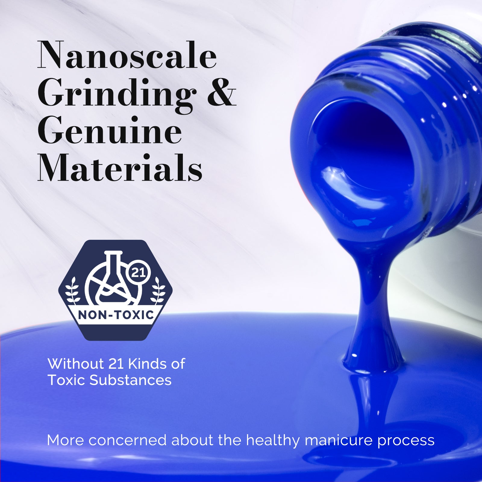 Fleurwee HEMA-Free & HPMA-Free & TPO-Free Gel Nail Polish Plant-based 0.5 fl oz/15ml - P40 Iris Royal Blue - 图片4