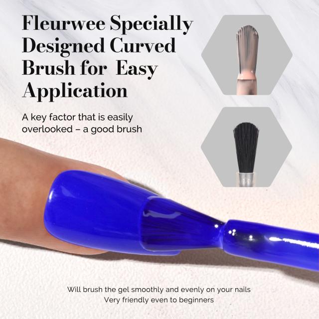 Fleurwee HEMA-Free & HPMA-Free & TPO-Free Gel Nail Polish Plant-based 0.5 fl oz/15ml - P40 Iris Royal Blue