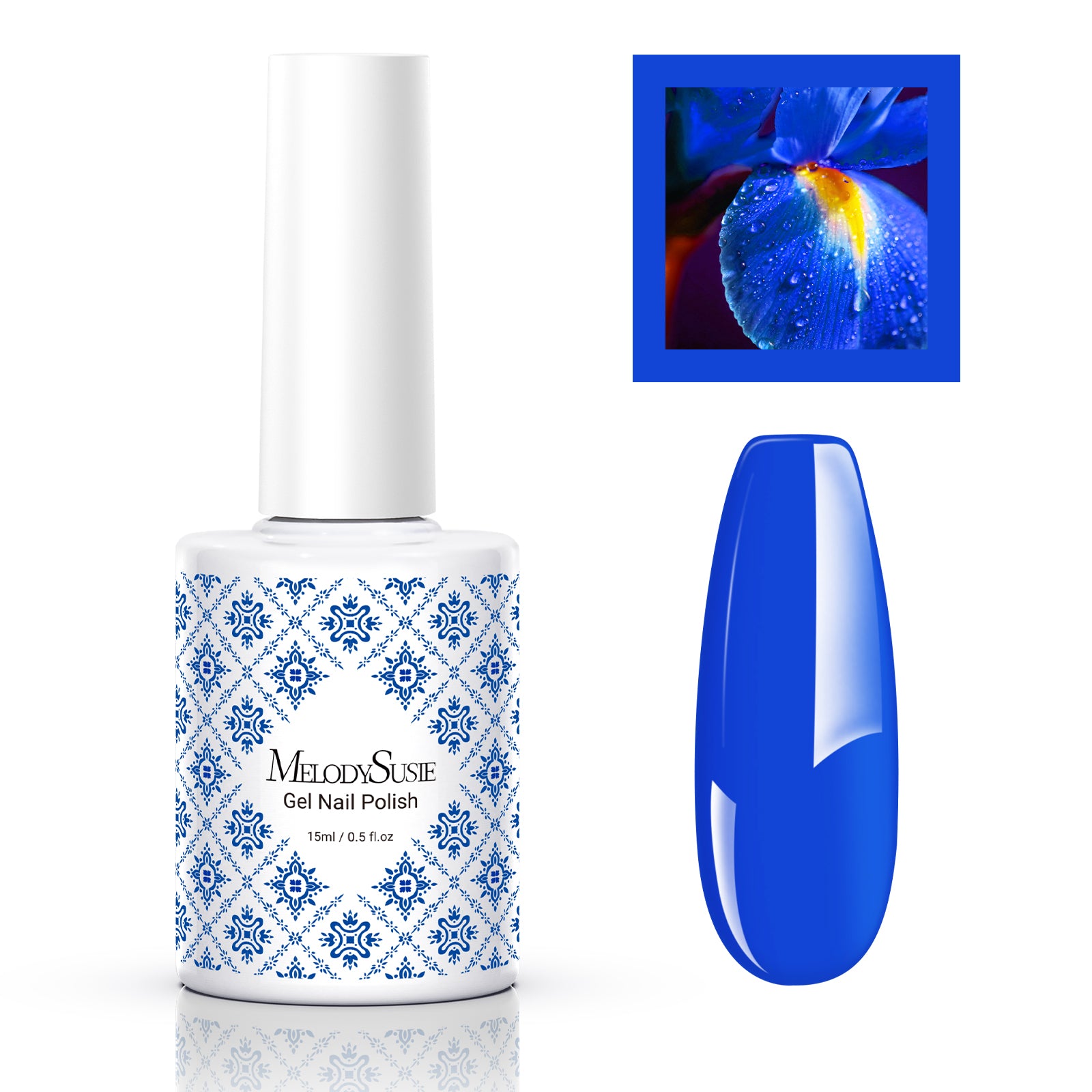Fleurwee HEMA-Free & HPMA-Free & TPO-Free Gel Nail Polish Plant-based 0.5 fl oz/15ml - P40 Iris Royal Blue