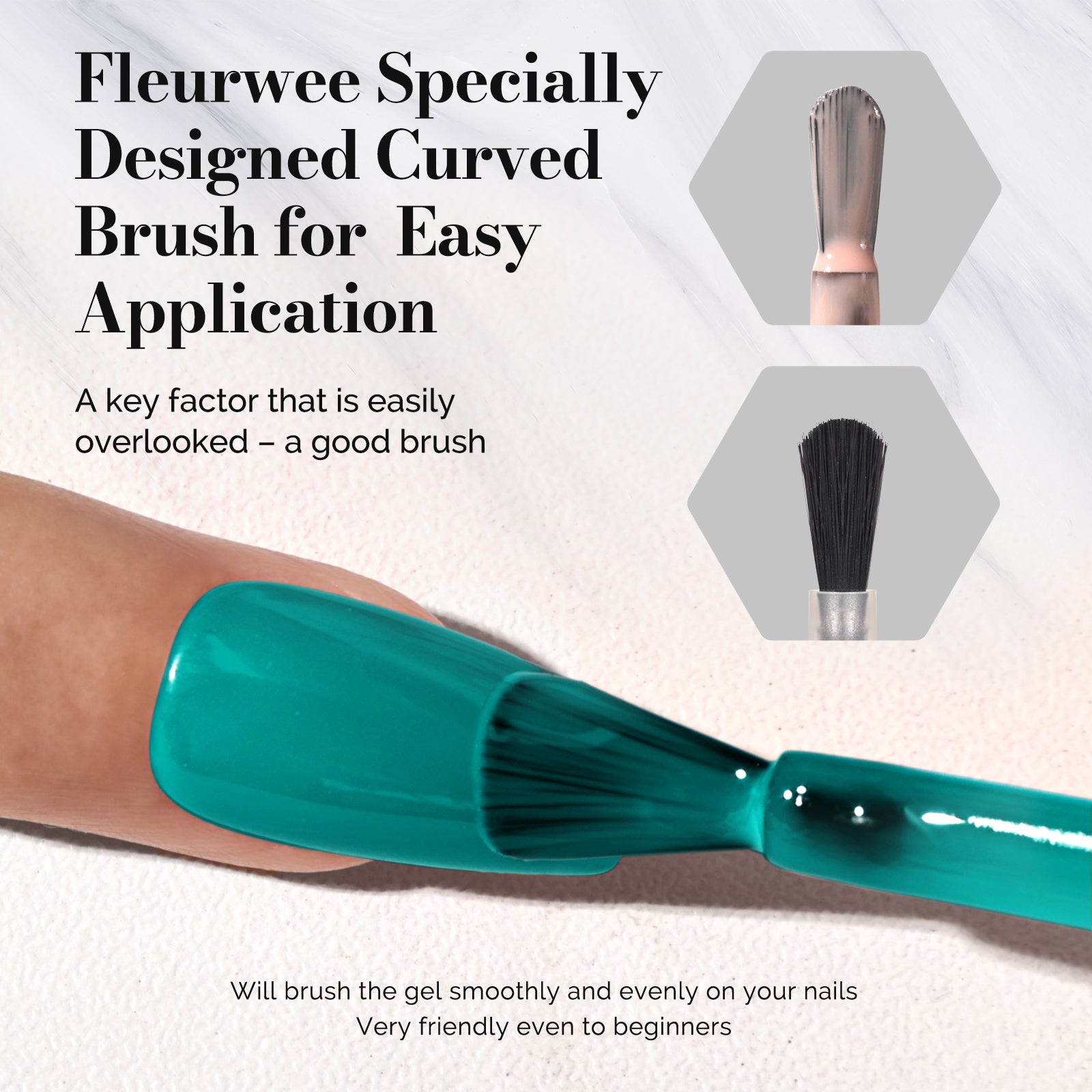 Fleurwee HEMA-Free & HPMA-Free & TPO-Free Gel Nail Polish Plant-based 0.5 fl oz/15ml - P41 Jade-Green Agave - 图片5