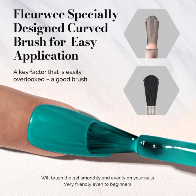 Fleurwee HEMA-Free & HPMA-Free & TPO-Free Gel Nail Polish Plant-based 0.5 fl oz/15ml - P41 Jade-Green Agave