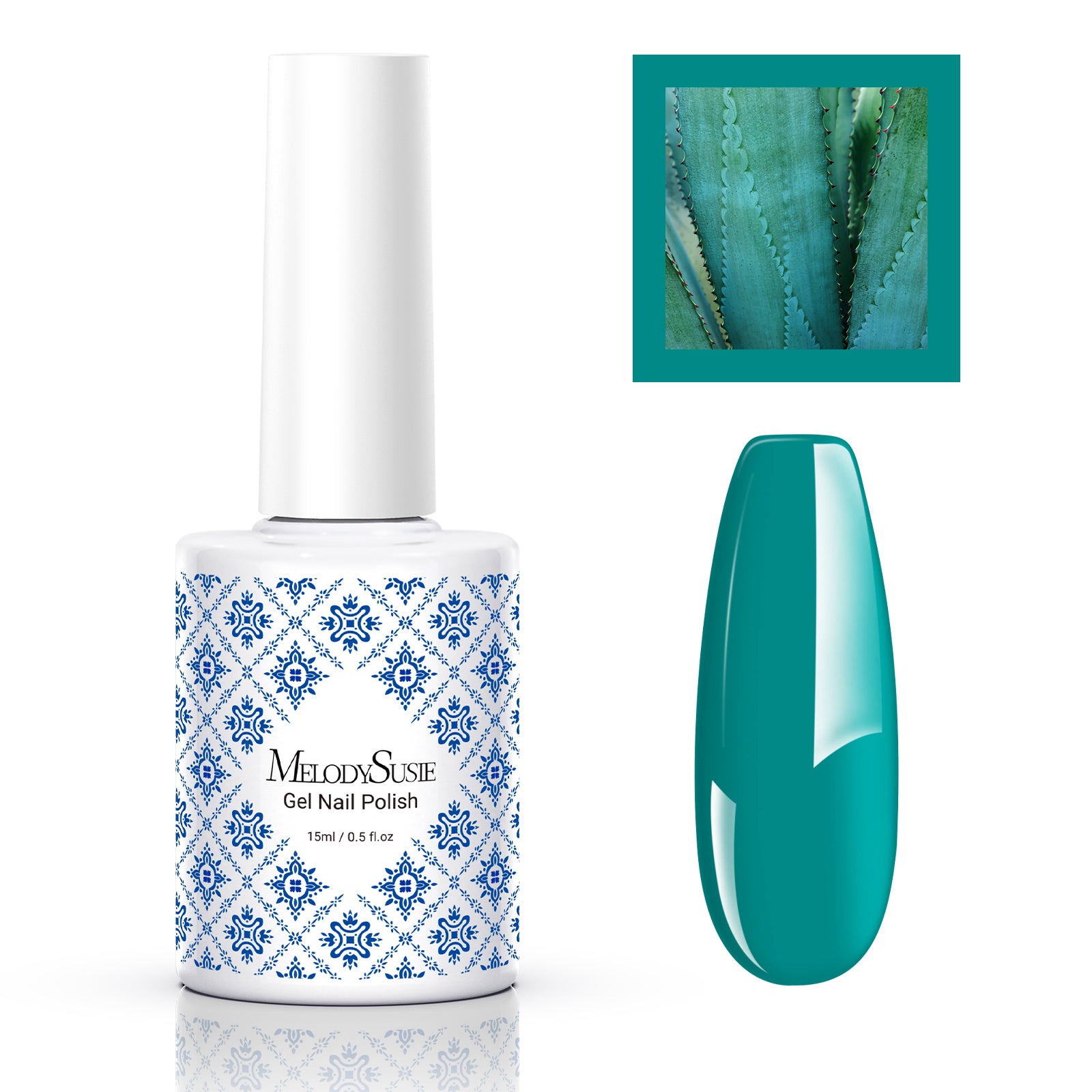 Fleurwee HEMA-Free & HPMA-Free & TPO-Free Gel Nail Polish Plant-based 0.5 fl oz/15ml - P41 Jade-Green Agave