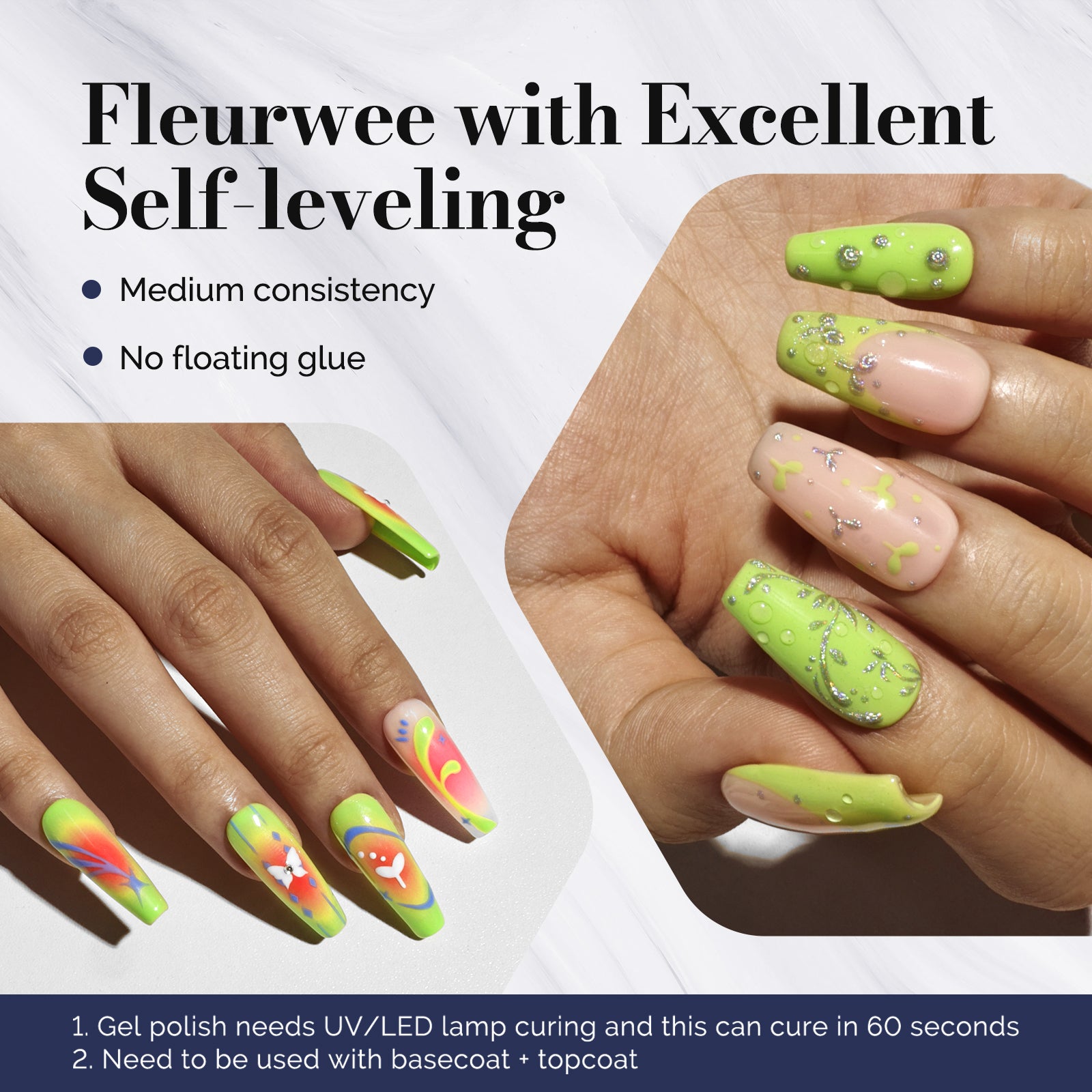 Fleurwee HEMA-Free & HPMA-Free & TPO-Free Gel Nail Polish Plant-based 0.5 fl oz/15ml - P42 Buds Green - 图片3