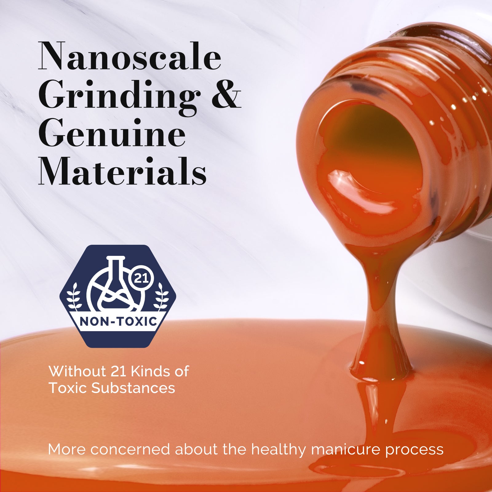 Fleurwee HEMA-Free & HPMA-Free & TPO-Free Gel Nail Polish Plant-based 0.5 fl oz/15ml - P43 Orange-Red Impatiens - 图片4