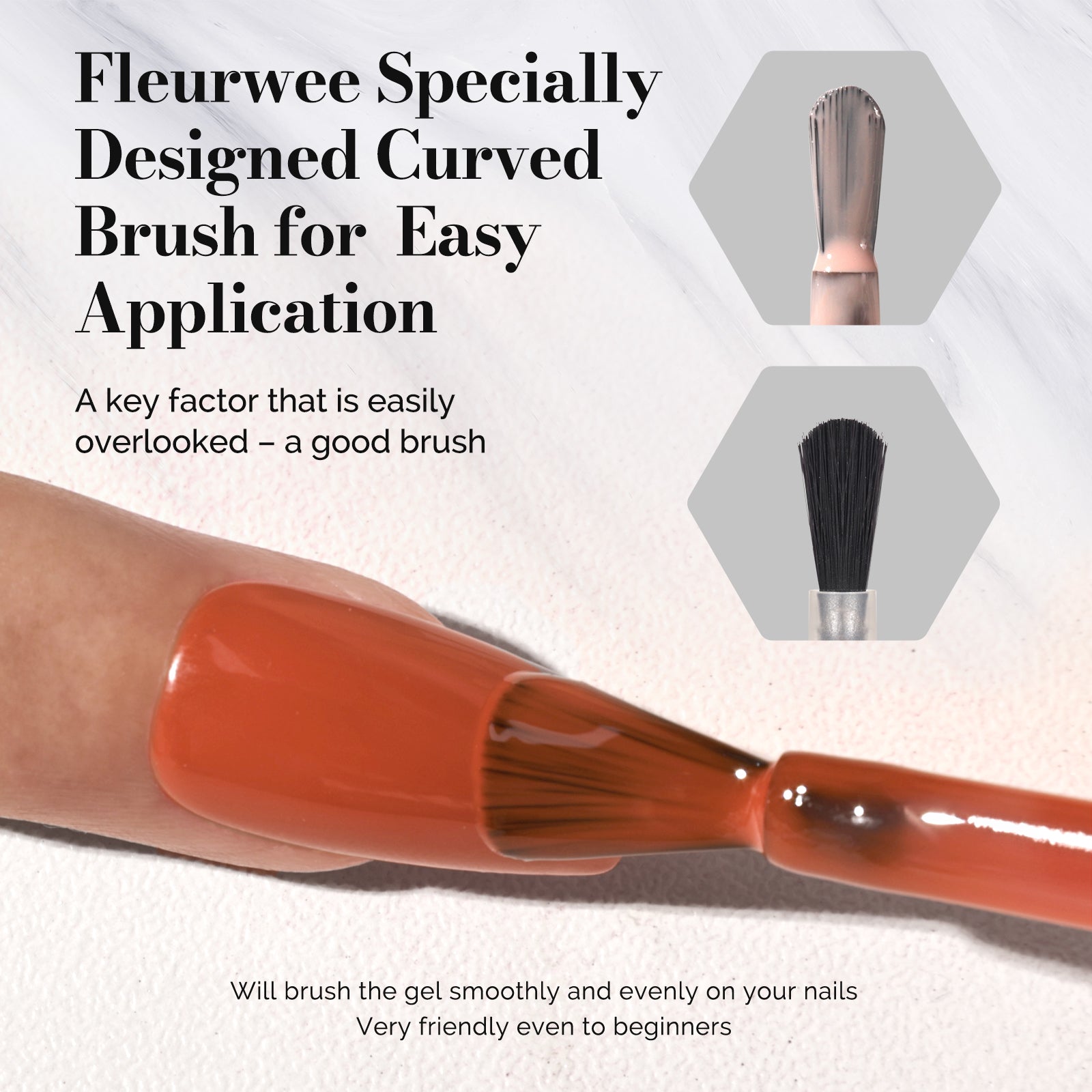 Fleurwee HEMA-Free & HPMA-Free & TPO-Free Gel Nail Polish Plant-based 0.5 fl oz/15ml - P43 Orange-Red Impatiens - 图片5