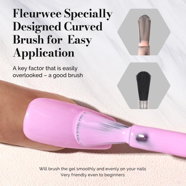 Fleurwee HEMA-Free & HPMA-Free & TPO-Free Gel Nail Polish Plant-based 0.5 fl oz/15ml - P44 Purple-Impatiens