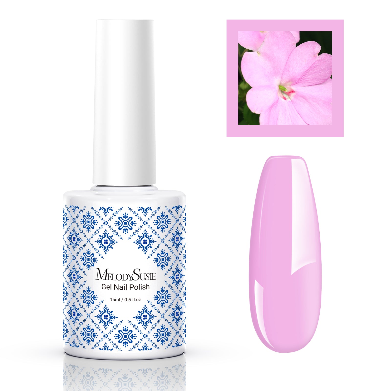 Fleurwee HEMA-Free & HPMA-Free & TPO-Free Gel Nail Polish Plant-based 0.5 fl oz/15ml - P44 Purple-Impatiens