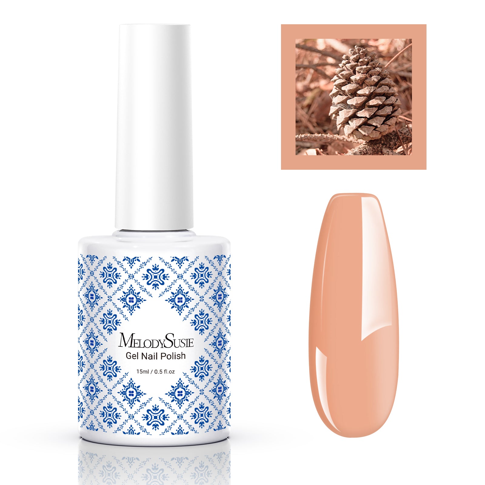 Fleurwee HEMA-Free & HPMA-Free & TPO-Free Gel Nail Polish Plant-based 0.5 fl oz/15ml - P47 Pinecone Brown - 图片3