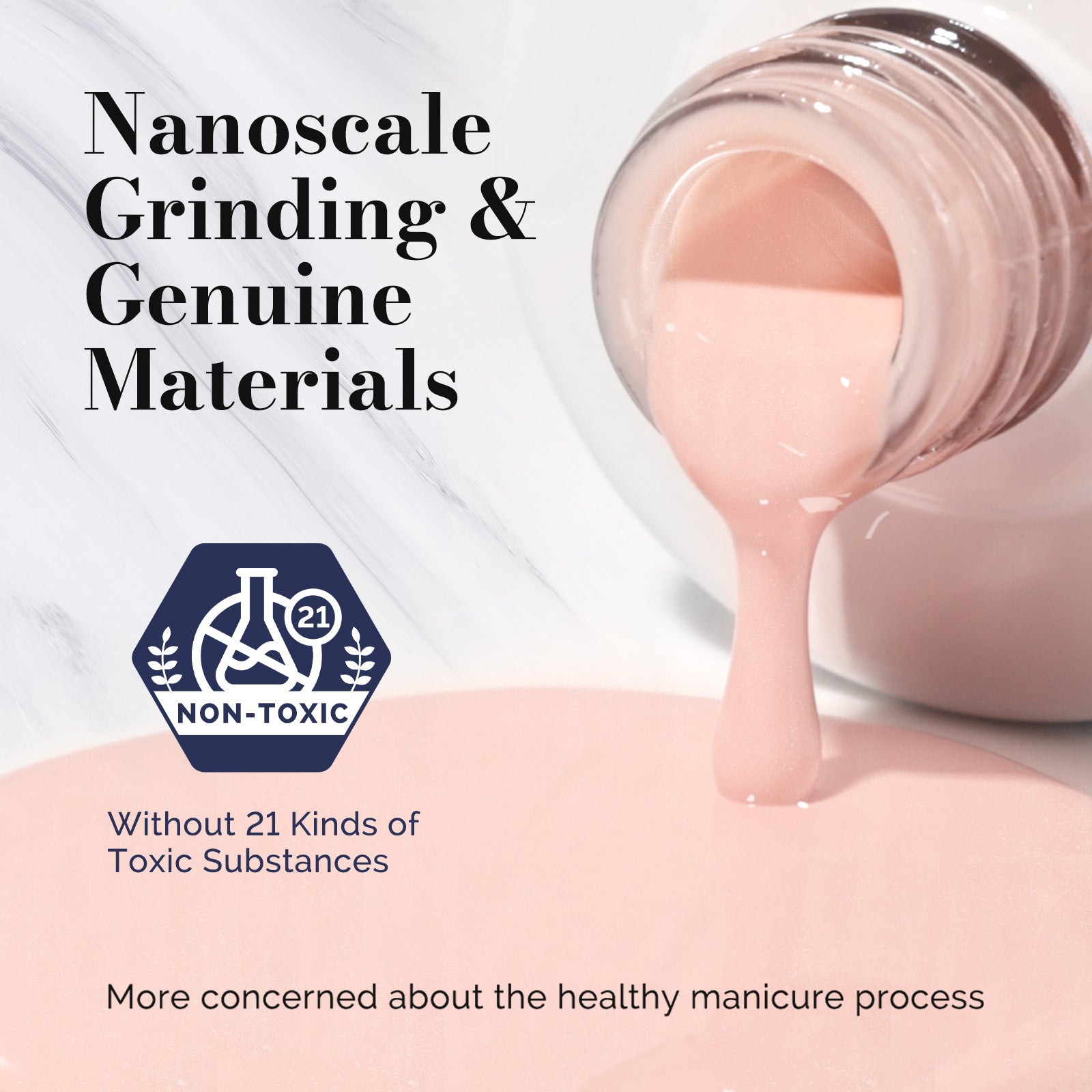 Fleurwee HEMA-Free & HPMA-Free & TPO-Free Gel Nail Polish Plant-based 0.5 fl oz/15ml - P48 Dawn Peony Nude-Glitter - 图片4