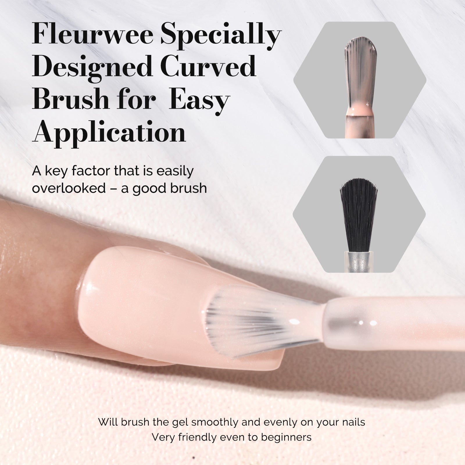 Fleurwee HEMA-Free & HPMA-Free & TPO-Free Gel Nail Polish Plant-based 0.5 fl oz/15ml - P48 Dawn Peony Nude-Glitter - 图片5