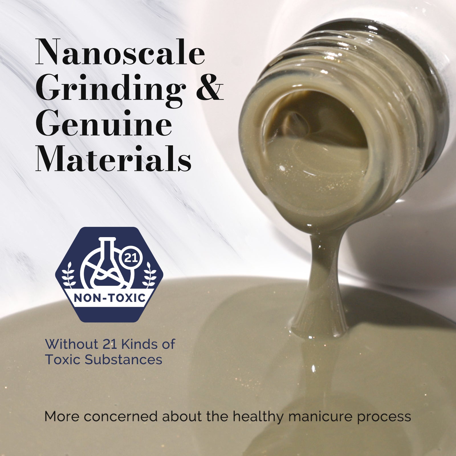 Fleurwee HEMA-Free & HPMA-Free & TPO-Free Gel Nail Polish Plant-based 0.5 fl oz/15ml - P49 Misty Moss Green-Glitter - 图片4