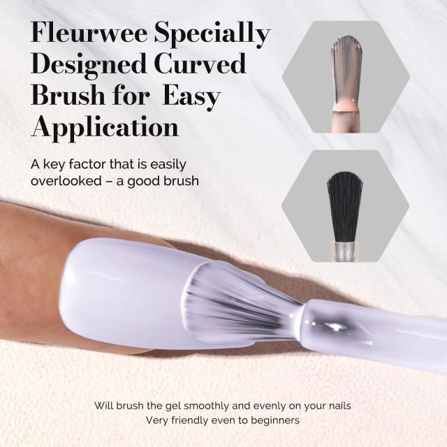 Fleurwee HEMA-Free & HPMA-Free & TPO-Free Gel Nail Polish Plant-based 0.5 fl oz/15ml - P50 Daisy-White